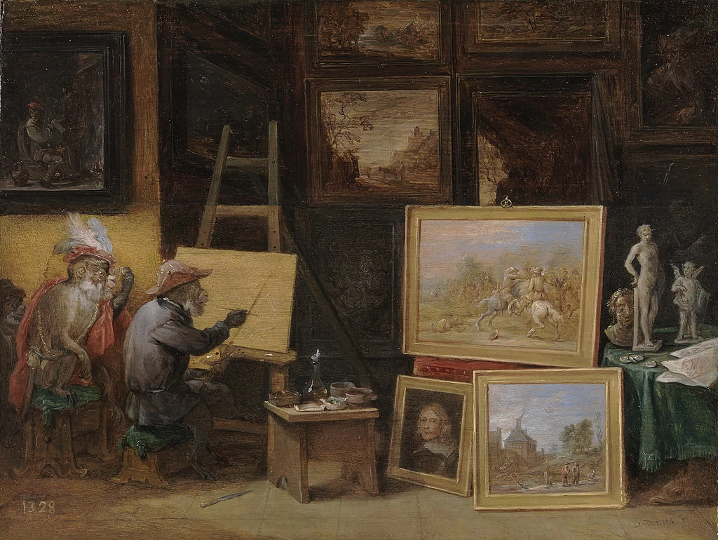 Lo studio del pittore con scimmie - Prado